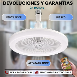 Ventilador, Luz led y Aromatizador 3 en 1