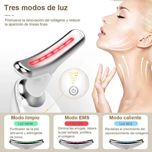 MASAJEADOR FACIAL Y CUELLO LED + Cable USB de regalo